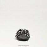 jp Sam Edelman 女性 ベイ16 スライドサンダル 黒い革 4NFV0P534 履物 - Image 3
