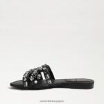 jp Sam Edelman 女性 ベイ16 スライドサンダル 黒い革 4NFV0P534 履物 - Image 4