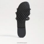 jp Sam Edelman 女性 ベイ16 スライドサンダル 黒い革 4NFV0P534 履物 - Image 6