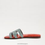 jp Sam Edelman 女性 ベイスライドサンダル タイドブルー/オレンジポピー 4NFV0P9 履物 - Image 4