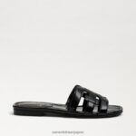 jp Sam Edelman 女性 ベイスライドサンダル ブラックパテント 4NFV0P379 履物 - Image 2