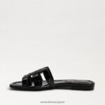 jp Sam Edelman 女性 ベイスライドサンダル ブラックパテント 4NFV0P379 履物 - Image 4