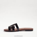 jp Sam Edelman 女性 ベイスライドサンダル ブラックパテント 4NFV0P21 履物 - Image 4