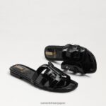jp Sam Edelman 女性 ベイスライドサンダル ブラックパテント 4NFV0P379 履物 - Image 7