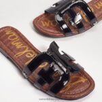 jp Sam Edelman 女性 ベイスライドサンダル ブラックパテント 4NFV0P21 履物 - Image 7