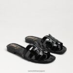 jp Sam Edelman 女性 ベイスライドサンダル ブラックパテント 4NFV0P379 履物