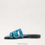 jp Sam Edelman 女性 ベイスライドサンダル ブルー/ハドソンネイビー 4NFV0P8 履物 - Image 4