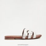 jp Sam Edelman 女性 ベイスライドサンダル 明るい白い革 4NFV0P13 履物 - Image 2