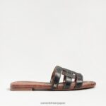 jp Sam Edelman 女性 ベイスライドサンダル 黒い革 4NFV0P12 履物 - Image 2