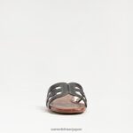jp Sam Edelman 女性 ベイスライドサンダル 黒い革 4NFV0P12 履物 - Image 3