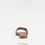 jp Sam Edelman 女性 ベイスライドサンダル 黒い革 4NFV0P12 履物 - Image 5