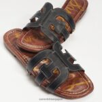 jp Sam Edelman 女性 ベイスライドサンダル 黒い革 4NFV0P12 履物 - Image 7