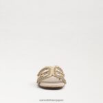 jp Sam Edelman 女性 ベイフルール スライドサンダル 漂白小麦 4NFV0P624 履物 - Image 3