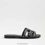 jp Sam Edelman 女性 ベイフルール スライドサンダル 黒 4NFV0P622 履物 - Image 2