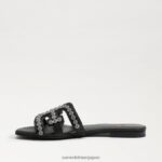 jp Sam Edelman 女性 ベイフルール スライドサンダル 黒 4NFV0P622 履物 - Image 4