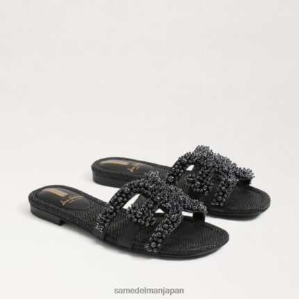 jp Sam Edelman 女性 ベイペルラ スライドサンダル 黒い革 4NFV0P497 履物