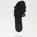 jp Sam Edelman 女性 ベイペルラ スライドサンダル 黒い革 4NFV0P497 履物 - Image 6