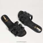 jp Sam Edelman 女性 ベイペルラ スライドサンダル 黒い革 4NFV0P497 履物 - Image 7