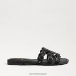 jp Sam Edelman 女性 ベイマルシェ スライドサンダル 黒いスエード 4NFV0P606 履物 - Image 2