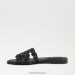 jp Sam Edelman 女性 ベイマルシェ スライドサンダル 黒いスエード 4NFV0P606 履物 - Image 4