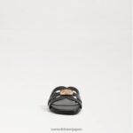 jp Sam Edelman 女性 ベイラディアント スライドサンダル 黒い革 4NFV0P575 履物 - Image 3