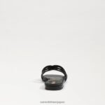 jp Sam Edelman 女性 ベイラディアント スライドサンダル 黒い革 4NFV0P575 履物 - Image 5