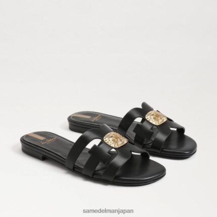 jp Sam Edelman 女性 ベイラディアント スライドサンダル 黒い革 4NFV0P575 履物