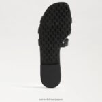 jp Sam Edelman 女性 ベイラディアント スライドサンダル 黒い革 4NFV0P575 履物 - Image 6
