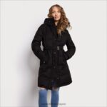 jp Sam Edelman 女性 ベルト付きピローカラーパフ 黒 4NFV0P1300 衣服