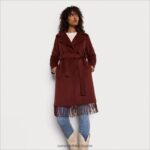 jp Sam Edelman 女性 ベルト付きラップフリンジコート 栗 4NFV0P1238 衣服 - Image 2