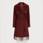 jp Sam Edelman 女性 ベルト付きラップフリンジコート 栗 4NFV0P1238 衣服 - Image 5