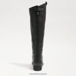 jp Sam Edelman 女性 ペニー2 ワイドカーフレザーライディングブーツ 黒い革 4NFV0P435 履物 - Image 5
