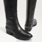 jp Sam Edelman 女性 ペニー2 ワイドカーフレザーライディングブーツ 黒い革 4NFV0P435 履物 - Image 7