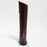 jp Sam Edelman 女性 ペニーレザー乗馬ブーツ ダークブラウン 4NFV0P414 履物 - Image 3