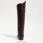 jp Sam Edelman 女性 ペニーレザー乗馬ブーツ ダークブラウン 4NFV0P414 履物 - Image 5