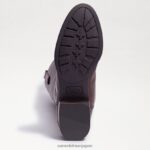 jp Sam Edelman 女性 ペニーレザー乗馬ブーツ ダークブラウン 4NFV0P414 履物 - Image 6