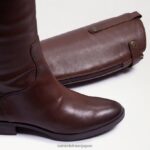 jp Sam Edelman 女性 ペニーレザー乗馬ブーツ ダークブラウン 4NFV0P414 履物 - Image 7