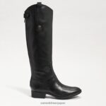 jp Sam Edelman 女性 ペニーレザー乗馬ブーツ 黒い革 4NFV0P415 履物 - Image 2