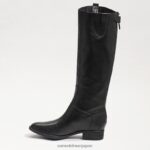 jp Sam Edelman 女性 ペニーレザー乗馬ブーツ 黒い革 4NFV0P415 履物 - Image 4