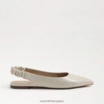 jp Sam Edelman 女性 ホイットニー スリングバック ポインテッドトゥ フラット モダンなアイボリーレザー 4NFV0P737 履物 - Image 2