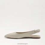 jp Sam Edelman 女性 ホイットニー スリングバック ポインテッドトゥ フラット モダンなアイボリーレザー 4NFV0P737 履物 - Image 4