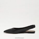 jp Sam Edelman 女性 ホイットニー スリングバック ポインテッドトゥ フラット 黒い革 4NFV0P736 履物 - Image 4