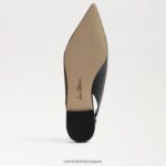 jp Sam Edelman 女性 ホイットニー スリングバック ポインテッドトゥ フラット 黒い革 4NFV0P736 履物 - Image 6