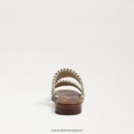 jp Sam Edelman 女性 ホーピースライドサンダル シダ/ナチュラルゼブラリネン 4NFV0P821 履物 - Image 5