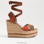 jp Sam Edelman 女性 ボーン エスパドリーユ ウェッジ サンダル オレンジ色のポピー 4NFV0P243 履物 - Image 2
