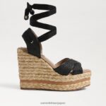 jp Sam Edelman 女性 ボーン エスパドリーユ ウェッジ サンダル 黒の織り 4NFV0P245 履物 - Image 2