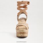 jp Sam Edelman 女性 ボーン エスパドリーユ ウェッジ サンダル 天然マルチラフィア 4NFV0P244 履物 - Image 3