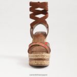 jp Sam Edelman 女性 ボーン エスパドリーユ ウェッジ サンダル オレンジ色のポピー 4NFV0P243 履物 - Image 3