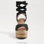 jp Sam Edelman 女性 ボーン エスパドリーユ ウェッジ サンダル 黒の織り 4NFV0P245 履物 - Image 3