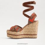 jp Sam Edelman 女性 ボーン エスパドリーユ ウェッジ サンダル オレンジ色のポピー 4NFV0P243 履物 - Image 4